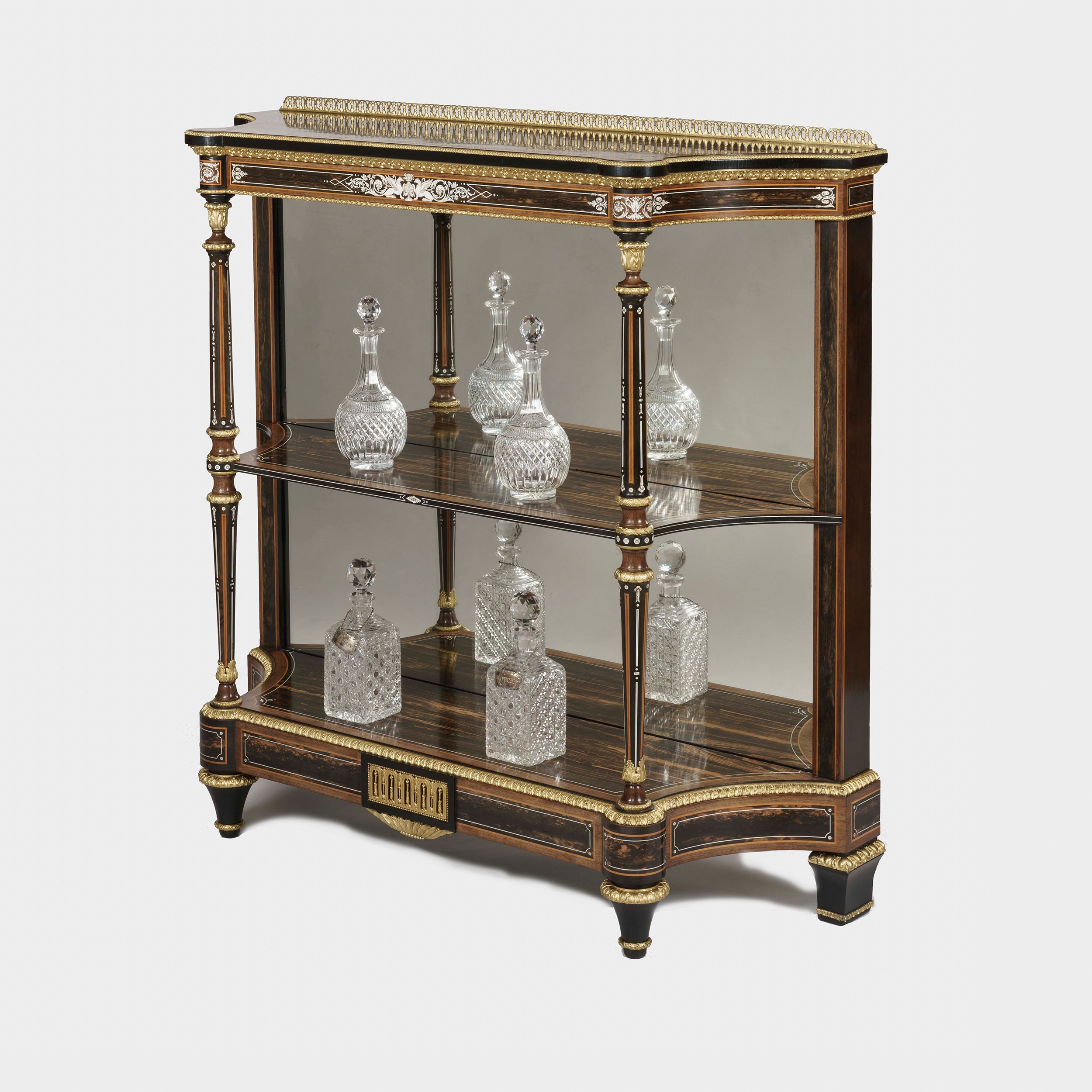 A Fine 19th Century Inlaid Etagere Attributed to Holland & Sons