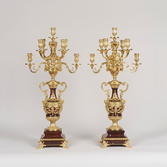 A Pair of Louis XVI Style Candelabra Attributed to Ferdinand Barbedienne