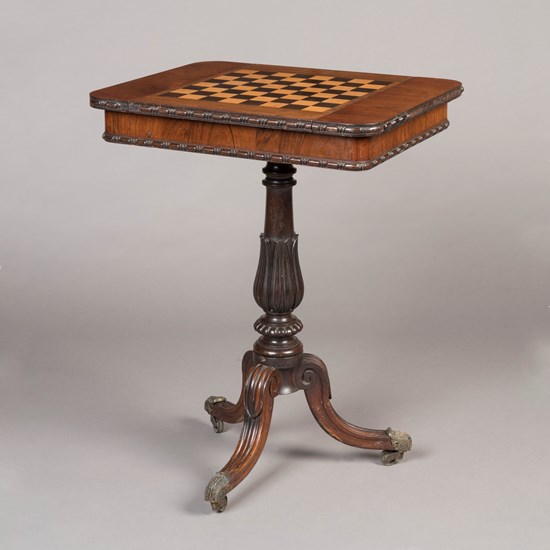 A Fine Pedestal Games Table in the Manner of Gillows