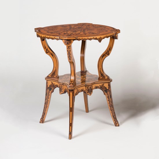 An Important Marquetry Inlaid Table Designed by Owen Jones By Jackson & Graham