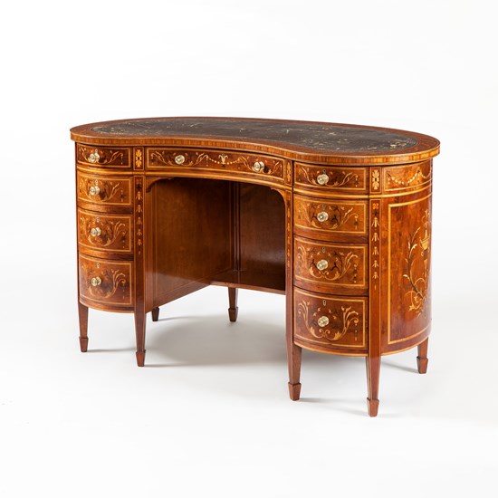 Inlaid Neo-classical Kidney Shaped Desk