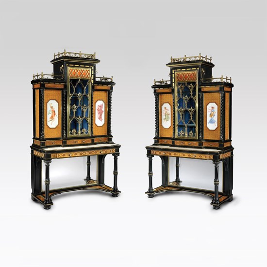 A Pair of Superlative Display Cabinets Attributable to Gillows of Lancaster