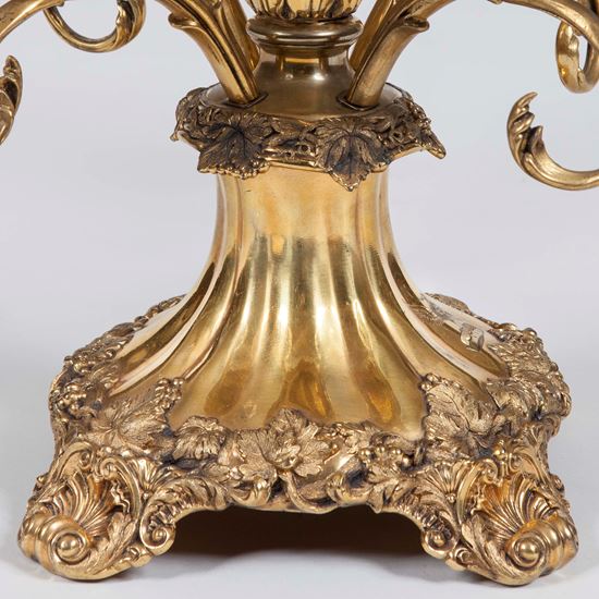 A Pair of Victorian Silver Gilt Plated Epergnes