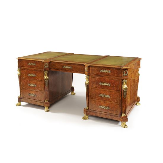 A Pedestal Desk in the French Empire Manner