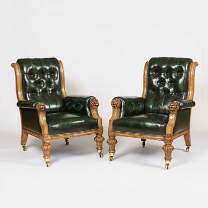 A Pair of St James's Club Library Armchairs