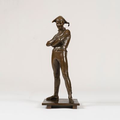 A Bronze Statuette of Arlequin by René de Saint-Marceaux