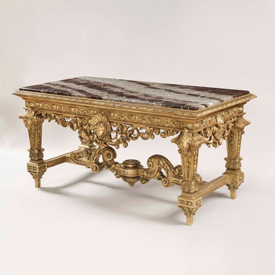 An Exceptional Giltwood Table de Milieu in the Louis XIV Style