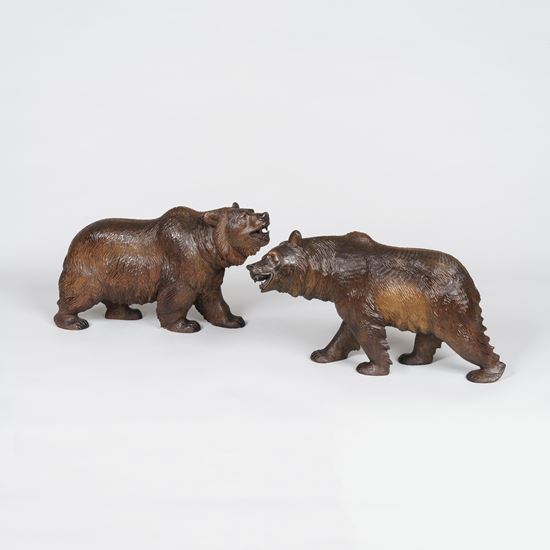 A Pair of Miniature Black Forest Bear Carvings