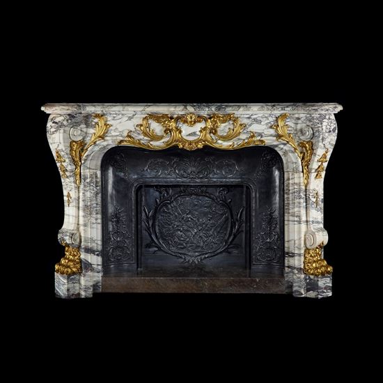 A Monumental Brèche Violette Fireplace In the Louis XV Manner