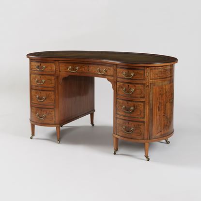 A Satinwood Writing Desk in the Manner of Maple & Co