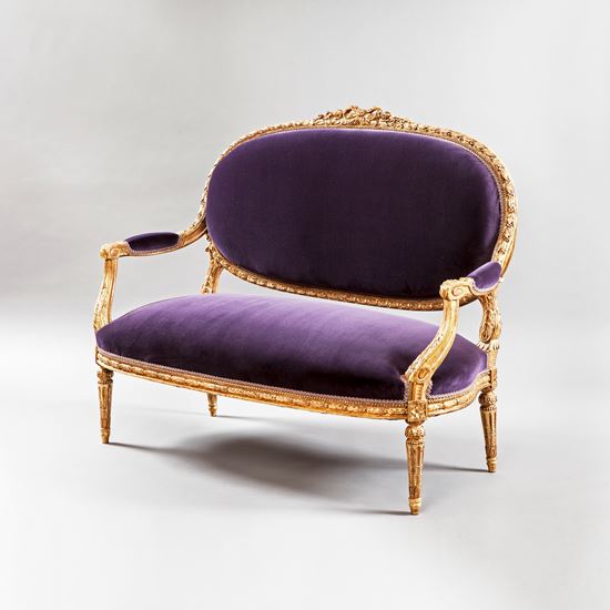 A Giltwood Sofa in the Louis XVI Manner