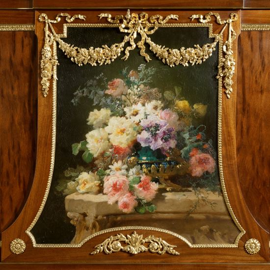 A Louis XVI Style Painted Secrétaire Cabinet attributed to Sormani