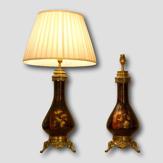 Pair of Japanese bottle form Lamps