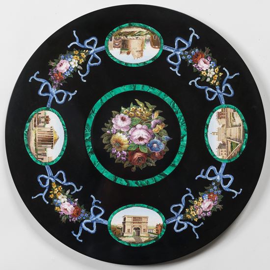 A Grand Tour Circular Table Top Possibly by Domenico Moglia