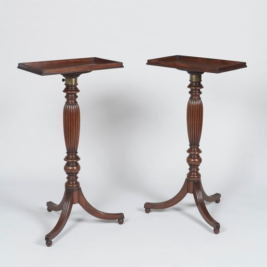 A Pair of Late Georgian Adjustable Tripod Tables Attributed to Gillows