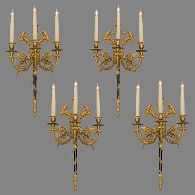 A Suite of Four Wall Appliques In the Louis XVI Style