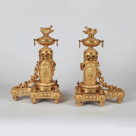 A Pair of Louis XVI Style Chenets