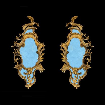 A Pair of Giltwood Mirrors in the Chippendale manner