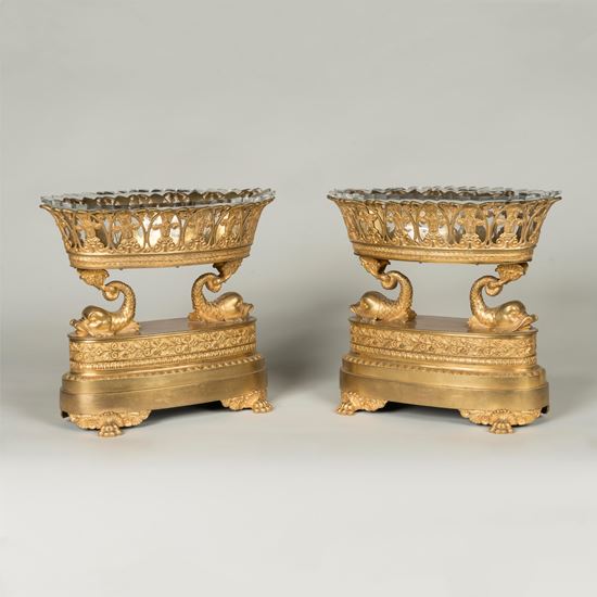 A Pair of Ormolu Centrepieces “aux dauphins” Attributed to Thomire