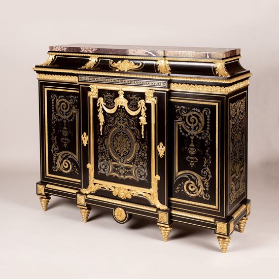 An Impressive Marquetry Inlaid Cabinet In the Louis XIV Manner
