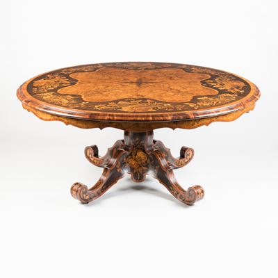 An Exhibition-Quality Burr Walnut and Marquetry Centre Table