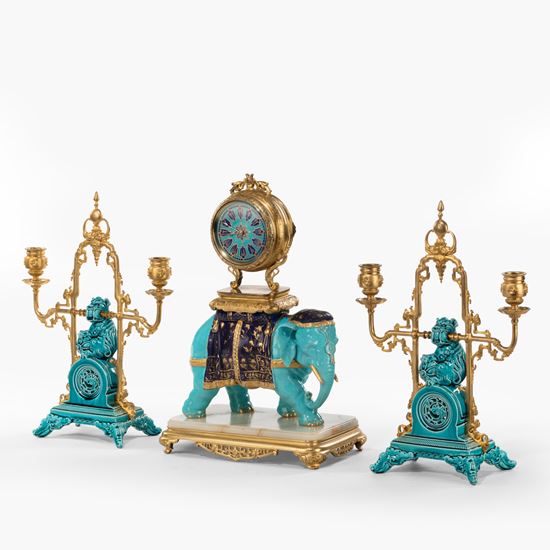 A French Garniture de Cheminée in the Chinoiserie Taste