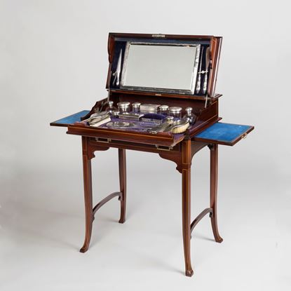 A Fine Edwardian Silver-Fitted Dressing Table