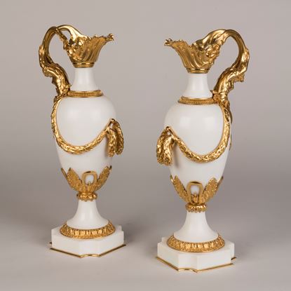 A Pair of Ormolu-Mounted Marble Vases In the Louis XVI Style