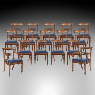 A Set of Sixteen Dining Chairs of the William IV Period