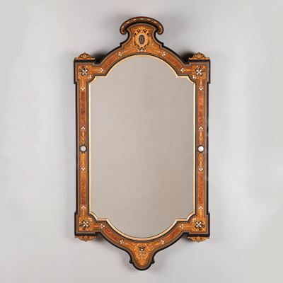 A Fine Marquetry Inlaid Mirror Attributed to Jackson & Graham