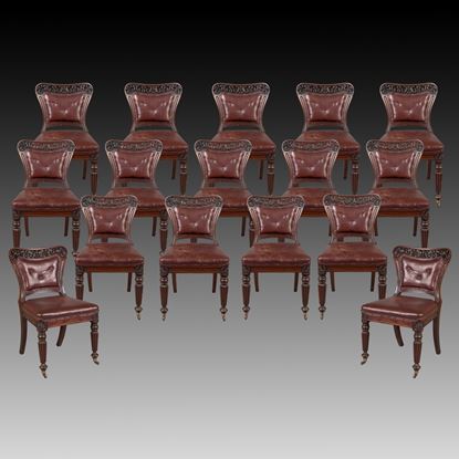 A Set of Sixteen Late Georgian Dining Chairs Attributed to Gillows