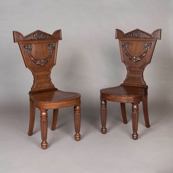 A Pair of George IV Hall Chairs By William Latham Huxley