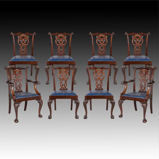 A Set of Eight Late George II Style Dining Chairs