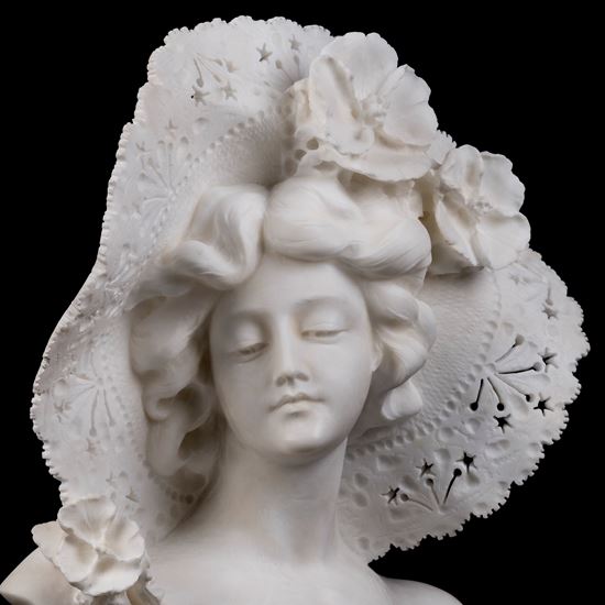Alabaster Bust of an Elegant Lady By Adolfo Cipriani