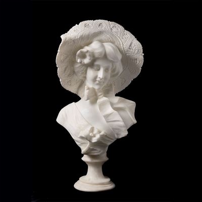 Alabaster Bust of Lady By Adolfo Cipriani