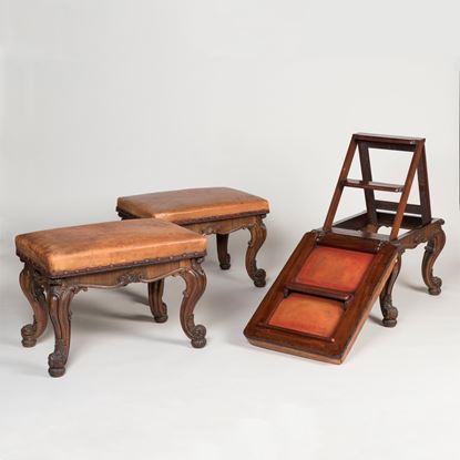 An Extraordinary Set of Three Rosewood Stools Firmly Attributed to Gillows