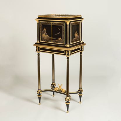An Exceptional Lacquer Cabinet on Stand by Henry Dasson