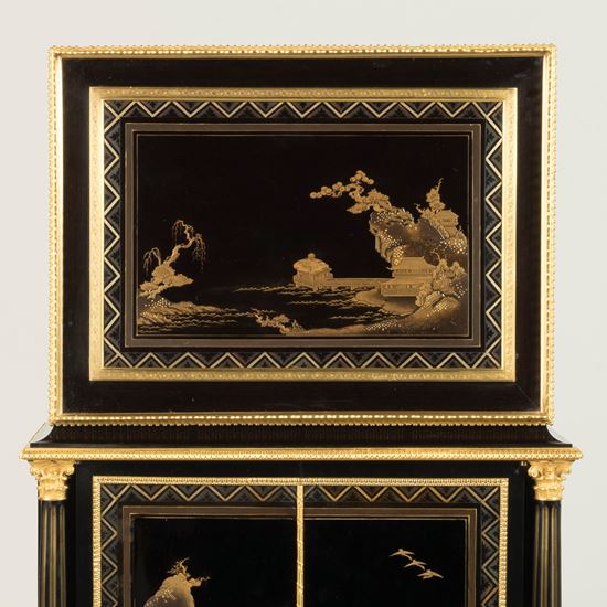An Exceptional Lacquer Cabinet on Stand by Henry Dasson