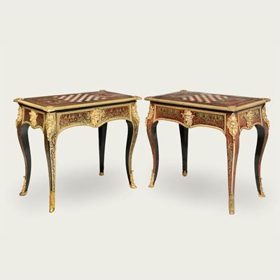 A Fine Pair of Games Tables attributed to Thomas Parker