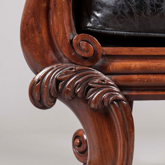 Pair of Georgian Mahogany Library Armchairs Attributed to Gillows