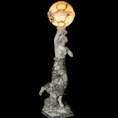 An Italian Figural Alabaster Lamp