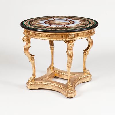 A Grand Tour Centre Table with a Rare Micromosaic Top