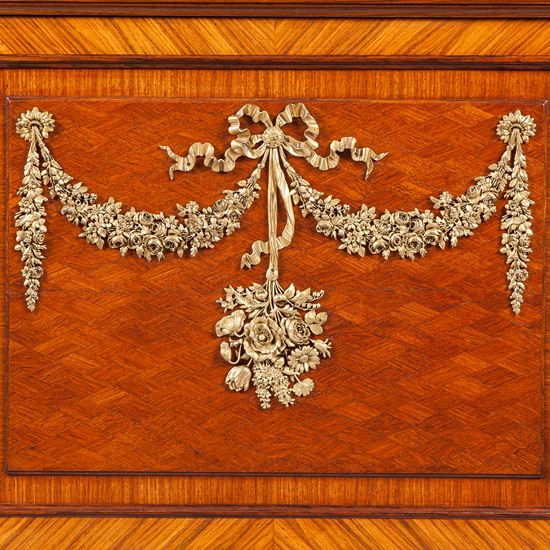 A French Kingwood Parquetry and Ormolu Mounted Vitrine 