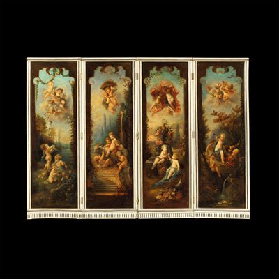 A Dramatic and Decorative Screen in the Manner of François Boucher