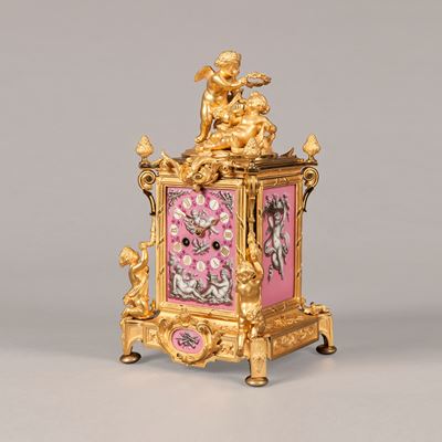 An Ormolu Carriage Clock in the Louis XV Manner