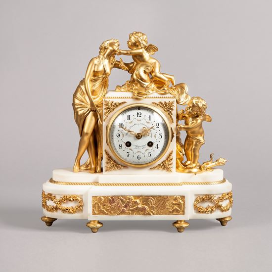 A French Ormolu and Marble Mantle Clock by Goldsmiths and Silversmiths Co