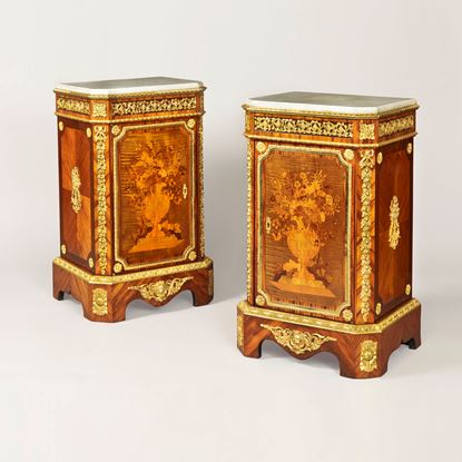 A Fine Pair of Marquetry Side Cabinets
