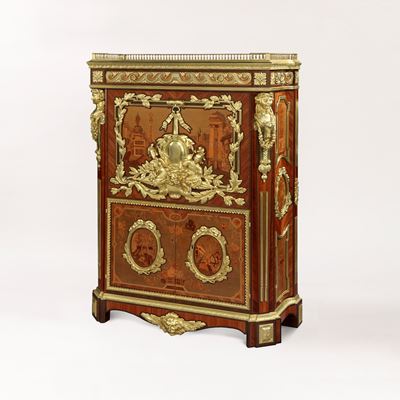A Marquetry and Gilt Bronze Secretaire by Rogie after the original in the Wallace Collection