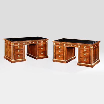 A Fine Pair of Pedestal Desks in the Regency Manner