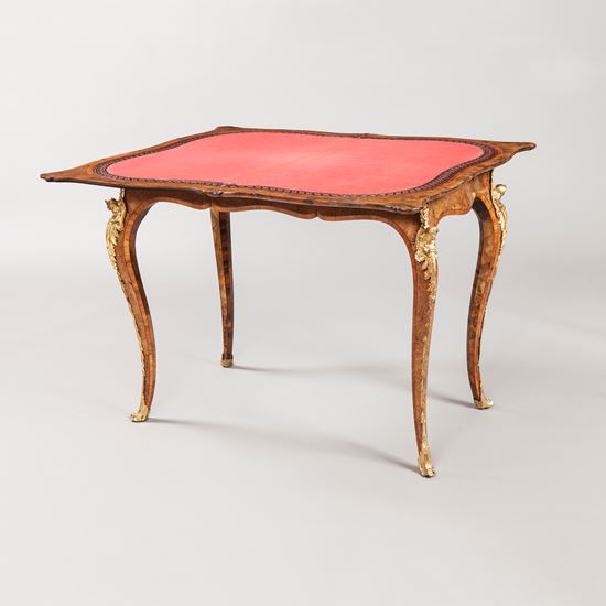 A Near Pair of  Walnut Card Tables in the Louis XV Manner